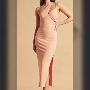 NWT Abercrombie & Fitch Asymmetrical Ruched Midi Dress